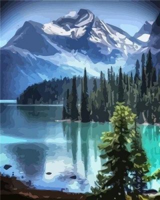 Mount Moran Lake Landscape Paint By Numbers