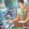 Buddha statue in Forest Landscape Paint By Numbers