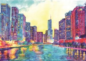 Colorful Chicago Cities Paint By Numbers