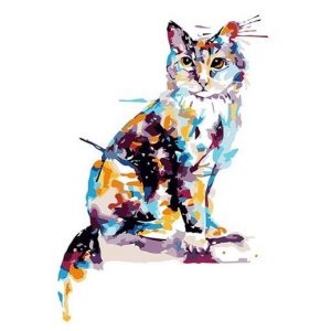 Colorful Dotted Cat Animals Paint By Numbers