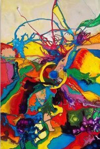 Abstract Color Collision Mandala Paint By Numbers
