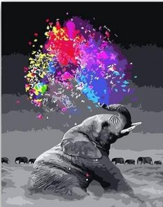 A fun Elephant Animals Paint By Numbers