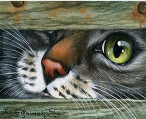 Cat Hiding Under Door Animals Paint By Numbers