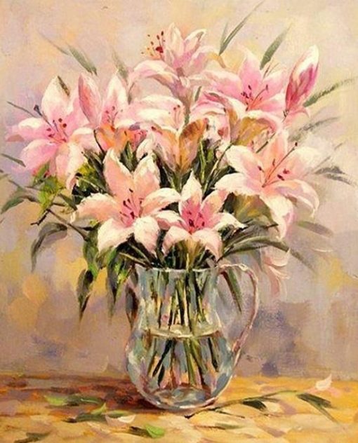 Pink Lily Flower - DIY Paint By Numbers - Numeral Paint