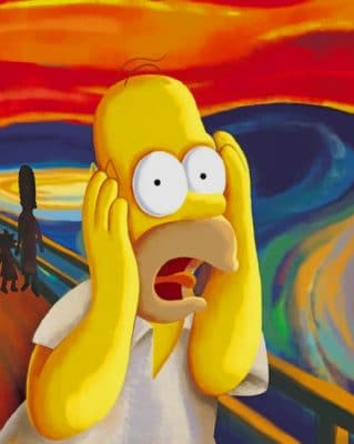 Homer Simpson In The Scream Paint by numbers