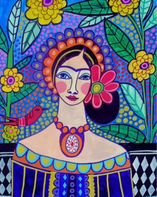 Frida Kahlo Folk Art Paint by numbers