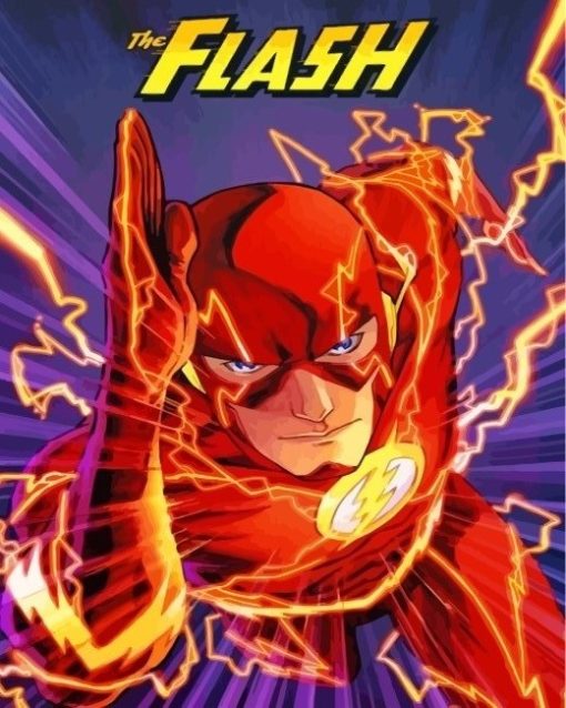 The Flash Superhero Paint by numbers