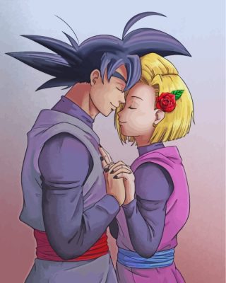 Android 18 An Goku Love Paint by numbers