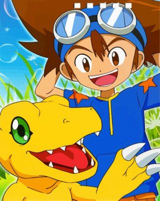 Tai Kamiya And Agumon Paint by numbers