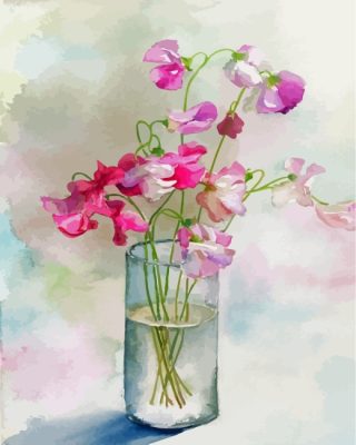 Aesthetic Sweet Peas paint by numbers