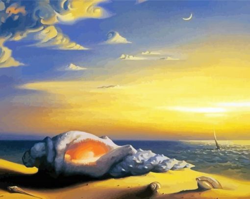 Beach Shells Sunset Art Paint By Number