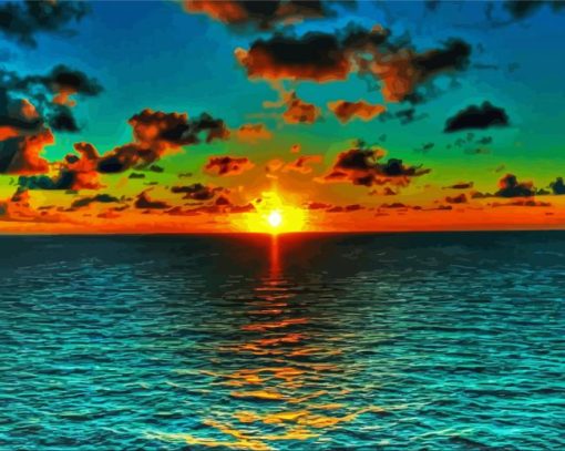 Ocean Paradise Sunset Paint By Number
