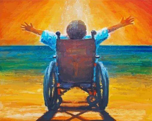 Wheelchaired Praising paint by numbers