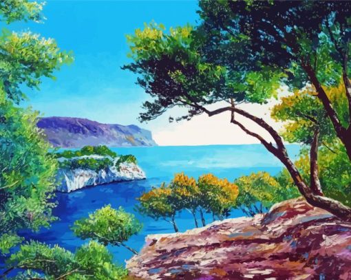 Aesthetic Mediterranean Seascape Art Paint By Number