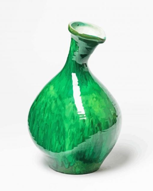 Beautiful Green And White Vase paint by numbers