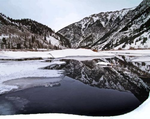 Monochrome Vail Mountain Paint By Number