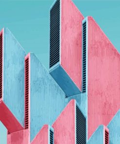 Pastel Geometric Building Paint By Number