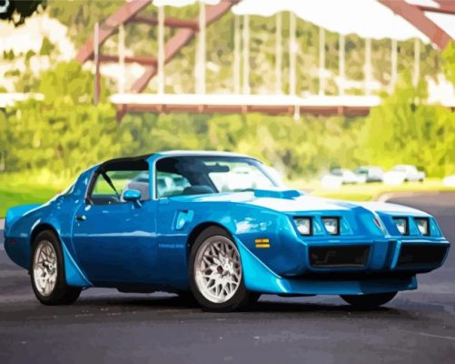 1979 Blue Pontiac Firebird Paint By Number