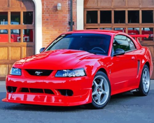 2000 Red Mustang Paint By Number