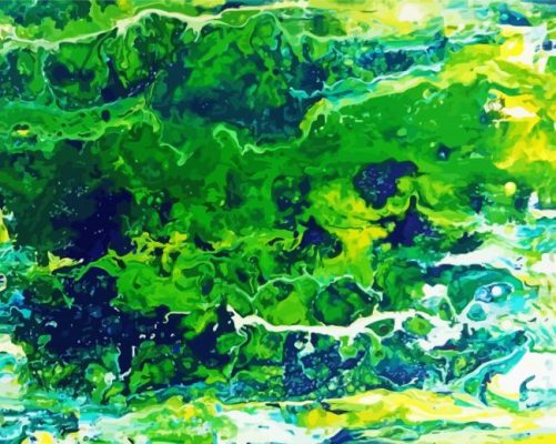 Abstract Green Art Paint By Number