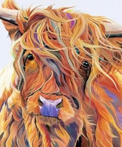 Abstract Highland Cow Art Paint By Number