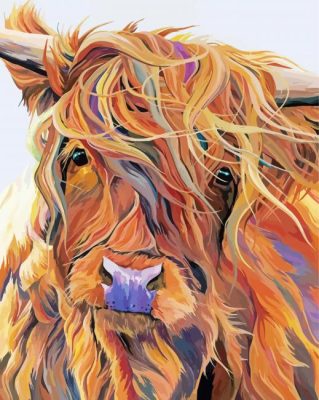 Abstract Highland Cow Art Paint By Number