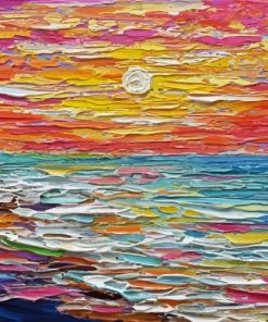 Abstract Ocean Sunset Paint By Number