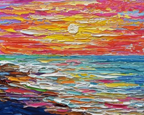 Abstract Ocean Sunset Paint By Number