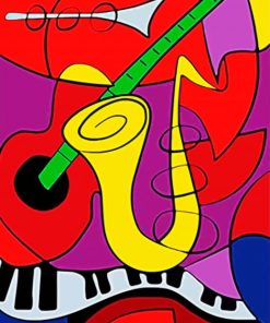 Abstract Picasso Music Instruments Paint By Number