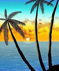 Aesthetic Sunset Palm Trees Paint By Number