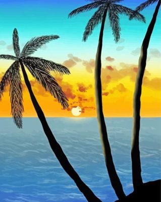 Aesthetic Sunset Palm Trees Paint By Number