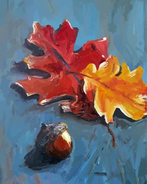 Autumn Leaves And Acorns Paint By Number