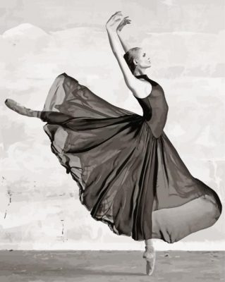 Ballerina In Black Dress Paint By Number