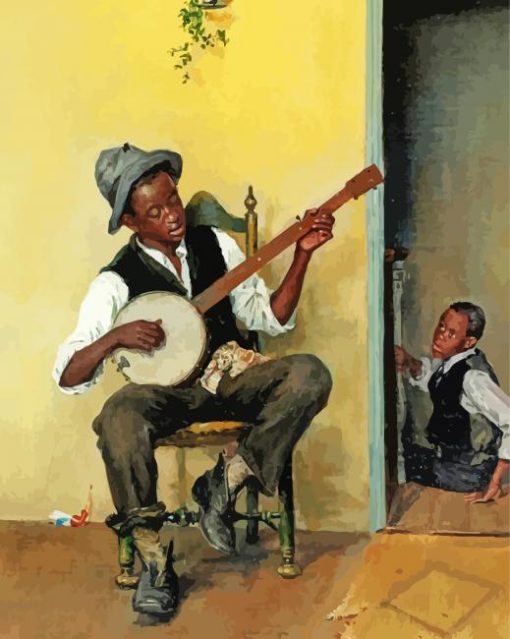 Banjolele Instrument Player Art Paint By Number