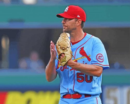 Baseball Pitcher Adam Wainwright Paint By Number