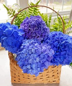 Basket With Hydrangeas Paint By Number