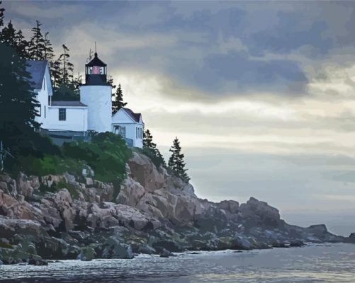 Bass Harbor Lighthouse Paint By Number