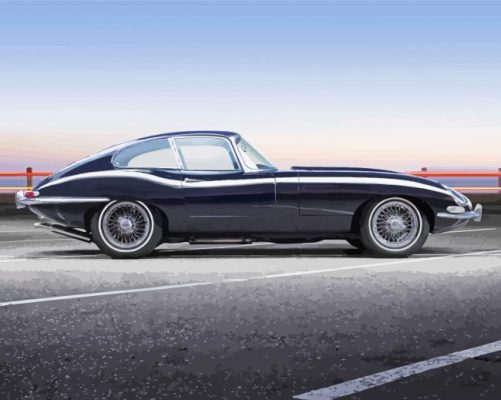 Black Jaguar E Type Paint By Number