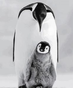 Black And White Penguins Photography Paint By Number