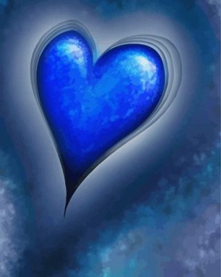 Blue Heart Paint By Number