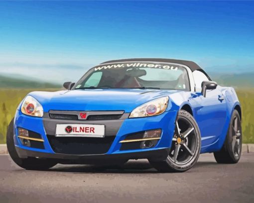 Blue Saturn Sky Car Paint By Number