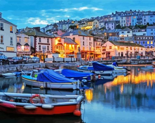 Brixham Town In England Paint By Number