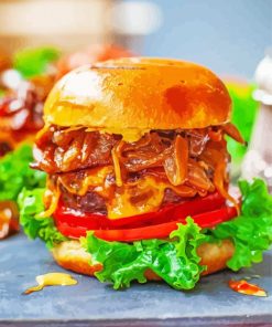 Caramelized Onion Bacon Cheeseburger Paint By Number