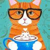 Cat And Coffee Cup Paint By Number