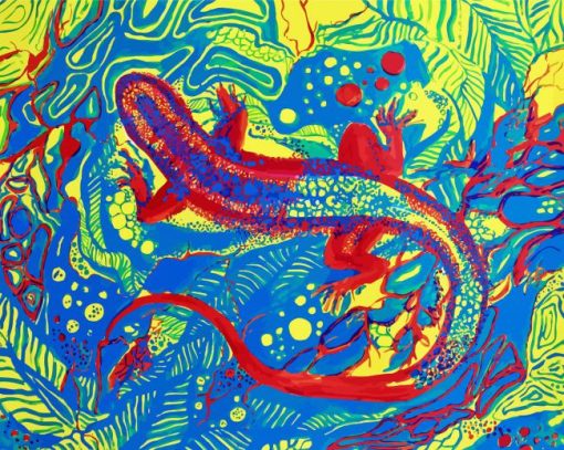 Colorful Abstract Lizard Paint By Number