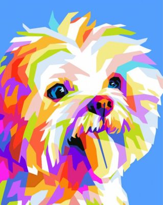 Colorful Maltese Pop Art Paint By Number