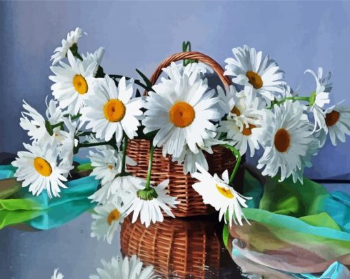 Daisy In A Vase Illustration Paint By Number