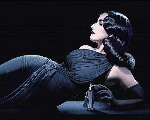 Dita Von Teese An A Black Dress Paint By Number