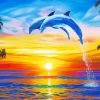 Dolphin At Sunset Paint By Number