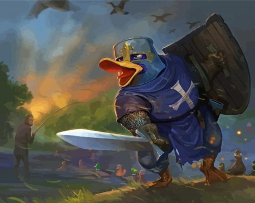 Duck Warrior Art Illustration Paint By Number